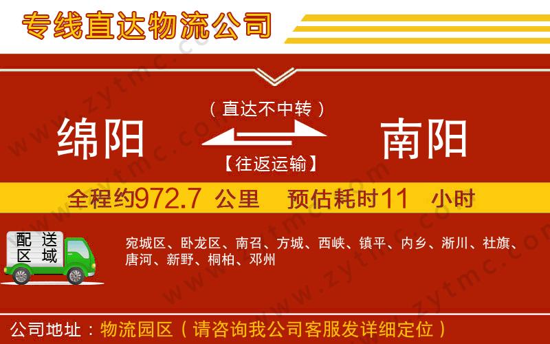 綿陽(yáng)到南陽(yáng)物流專線