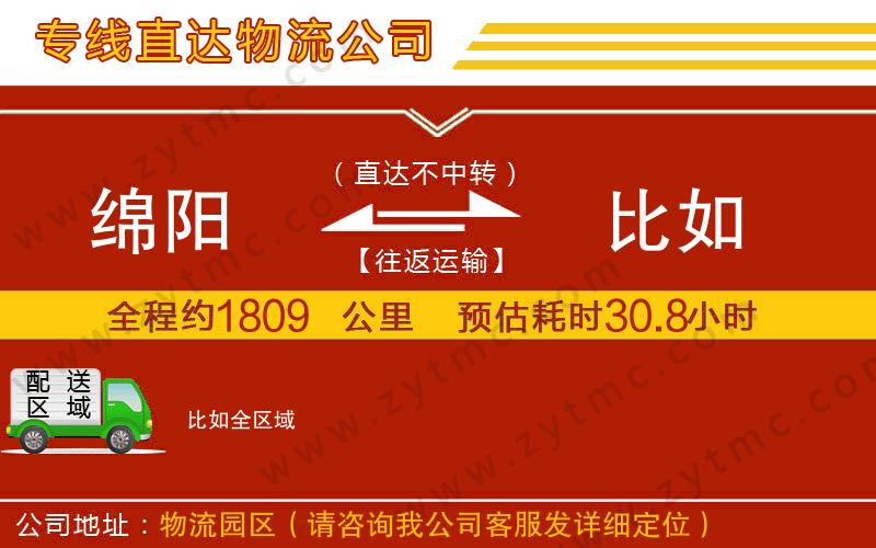 綿陽(yáng)到比如物流專線