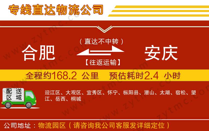 合肥到安慶物流專(zhuān)線